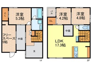 弓場町戸建ての物件間取画像